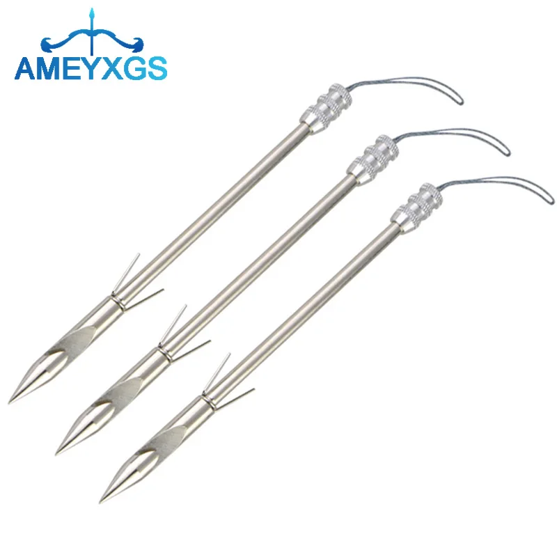 

3pcs Stainless Steel Arrowhead Fishing Darts Catapult Broadhead Slingshot Fishing Hunting for Outdoor Archery Shooting Training