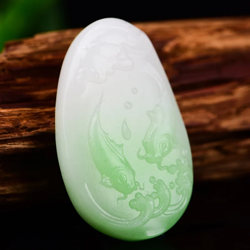 Кулон Cuiqing из нефрита с гравировкой для мужчин и женщин