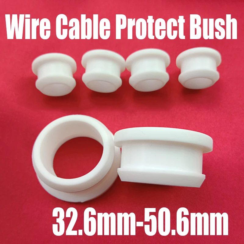 

1-5PC 32.6-50.6mm White Hollow Silicone Rubber Snap-on Grommet Hole Plug Ring Gasket Wire Cable Wiring Protect Bush Seal Stopper