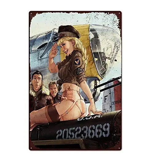 

Patisaner Girl Beautiful tin Sign Board Metal Retro Sign Wall Decoration bar bar Club Retro Metal Painting 20x30cm