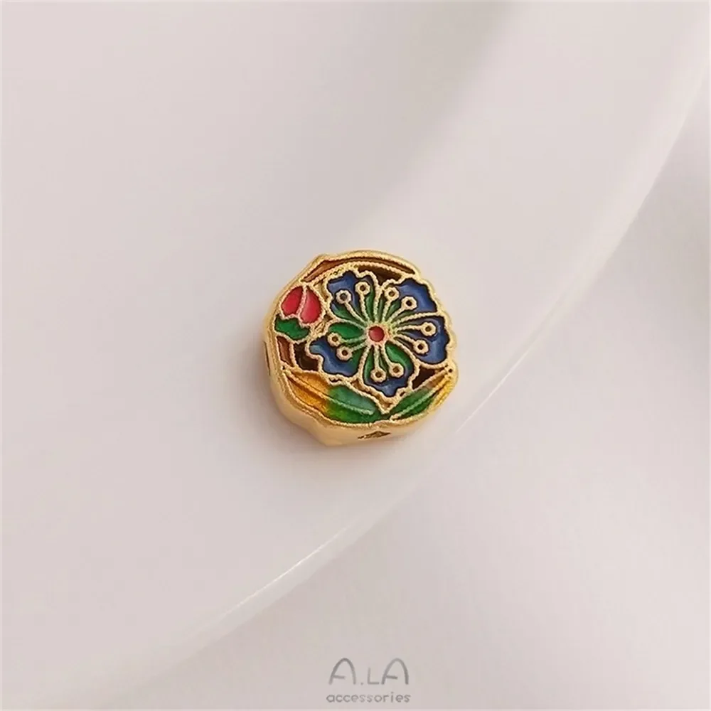 Ша Джин Шао Лан эмаль декабрь день рождения цветок через отверстие переводная