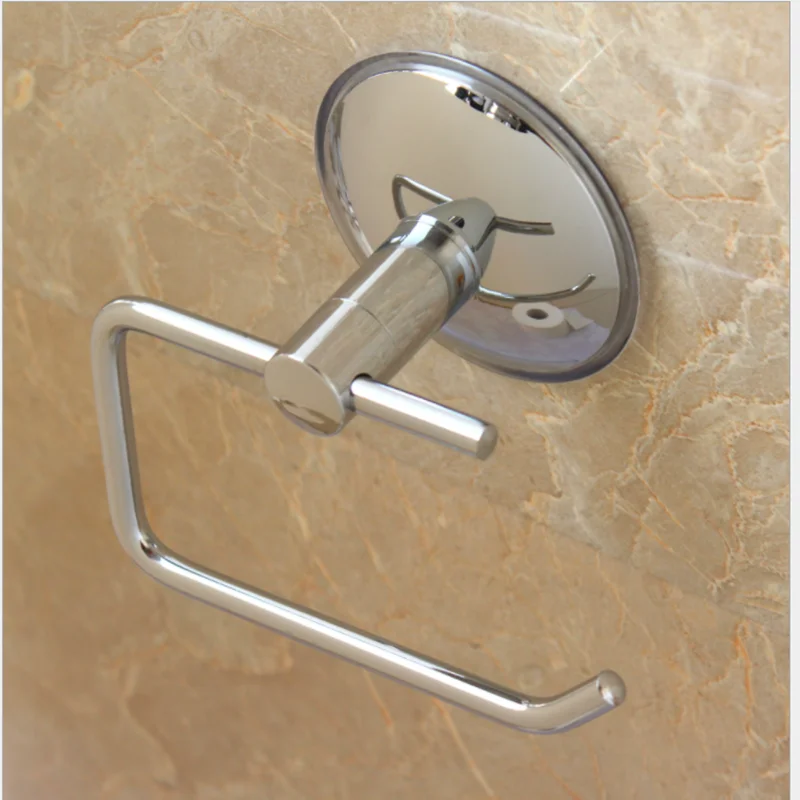 

Suction Cup Rack Toilet No Drilling Silver Stainless Steel Wall Mount Bathroom Roll Paper Holder Kitchen Rustproof Hotel Durable