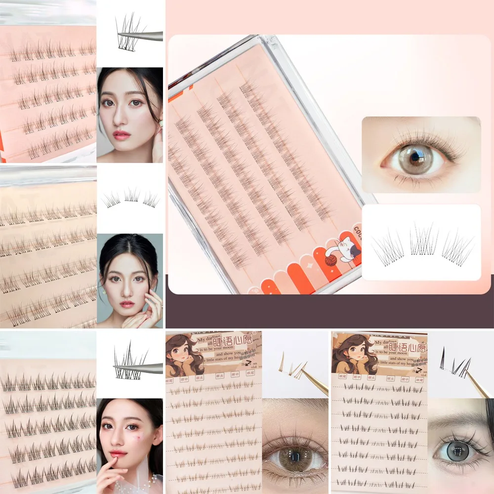 Нажмите на самоклеящиеся кластерные ресницы клей не требуется многоразовые