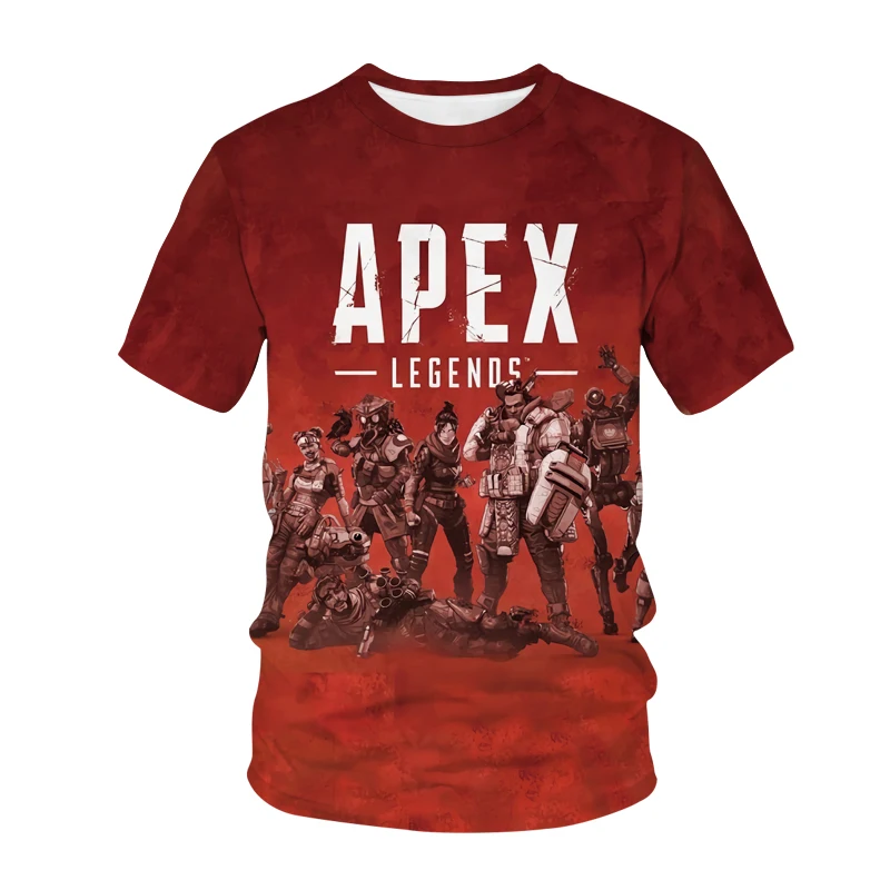 

Летняя модная футболка с 3D-принтом игры Apex Legends, детская повседневная крутая уличная одежда, футболка для мальчиков и девочек, топы большого размера с коротким рукавом унисекс