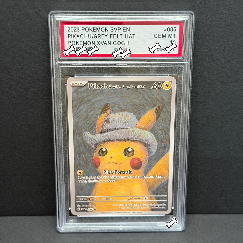 Фото Коллекционная карта POKEMON SVP EN 2023 с Пикачу/серым фетровым колпаком, POKEMON XVAN GOGH DIY, прокси-карта PTCG, оцененная коллекционная карта, специальная редкая карта с уникальным дизайном №4