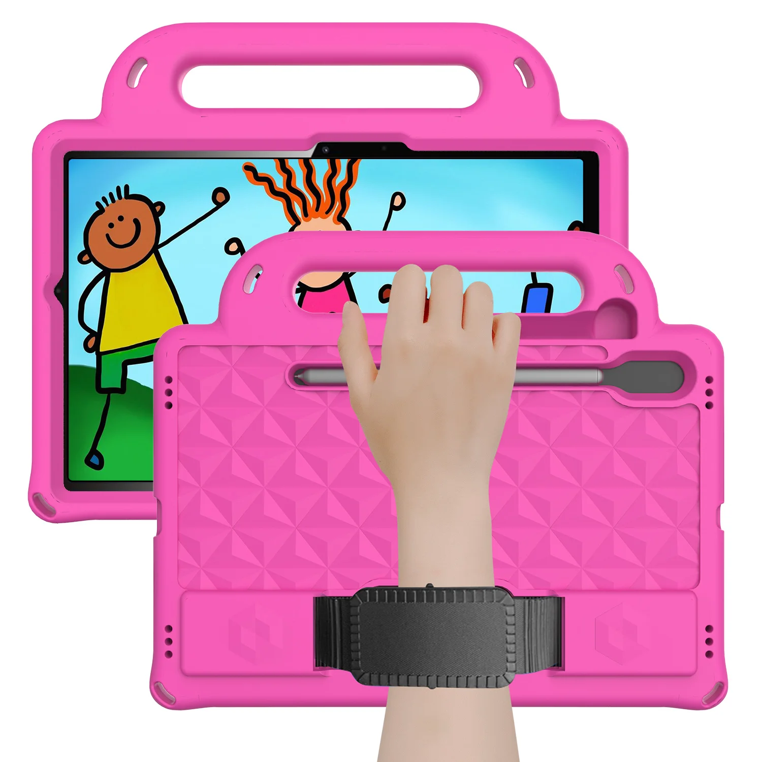 

Детский защитный чехол-подставка EVA с ремешком на руку, плечо, чехол для Samsung Galaxy Tab S7 11 дюймов 2020 дюйма, Φ T875 T870, вспененный планшет # R