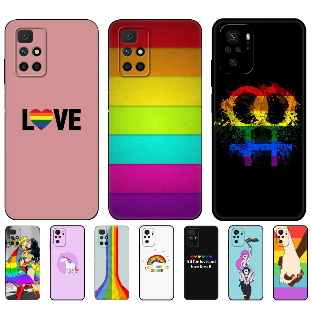 Черный чехол из ТПУ для Xiaomi Redmi 9T Note 10 телефона 4G Pro 10S геев лесбиянок ЛГБТ Радуга -