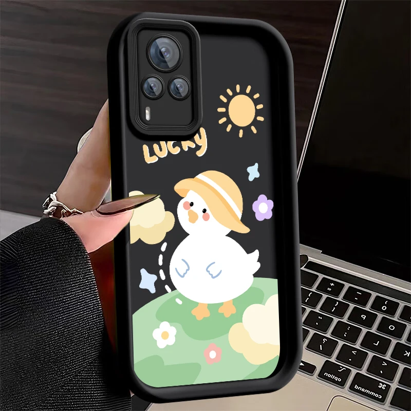 Желтый чехол с утенком для VIVO Y35 Plus S12 S10e S9 S9E Y200i Y36 Y36i Y12 Y100 Y78t Y77t