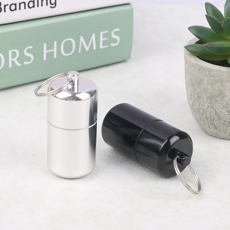 

1Pc Mini Portable Aluminium Alloy Small Medicine Container Waterproof First Aid Anti Lost Small Medicine Bottle