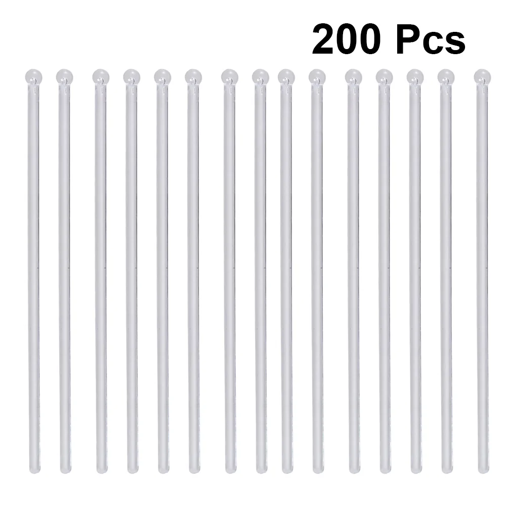 

200PCS Mixing Glass Swizzle Stirrer Stir Stirrers Clear Coffee Stirrer