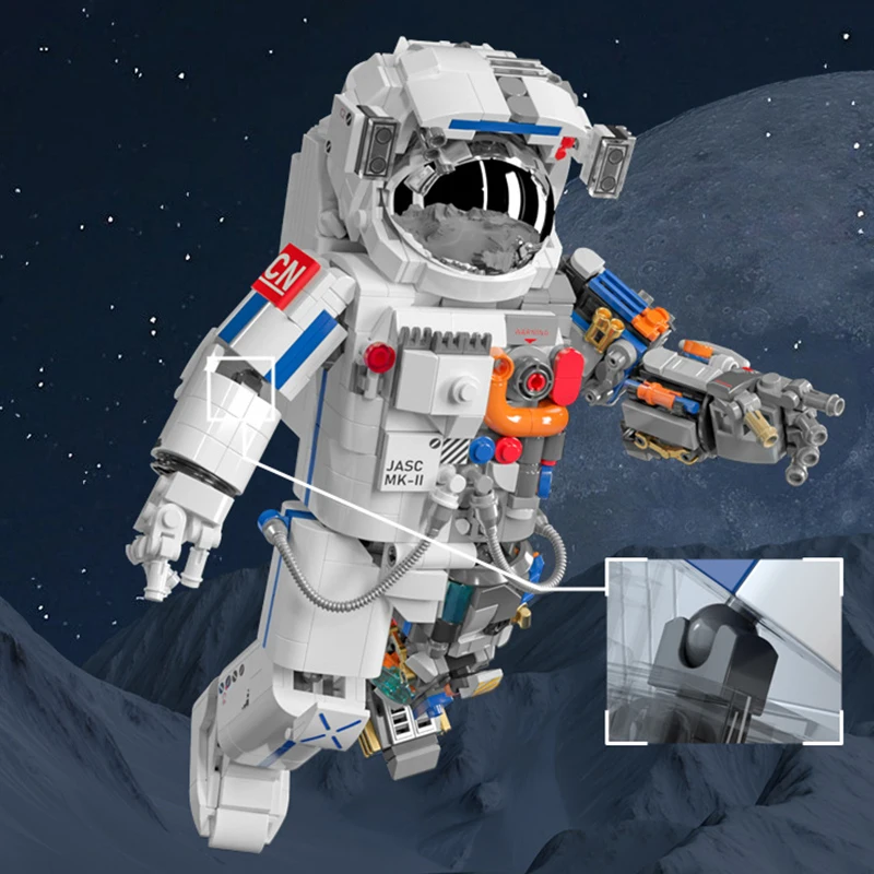 

Moc Spaceman Astronaut Model Modular Building Block Diy Mechanical Exploring Astronaut Adventure Brick Puzzle Toys Children Gift