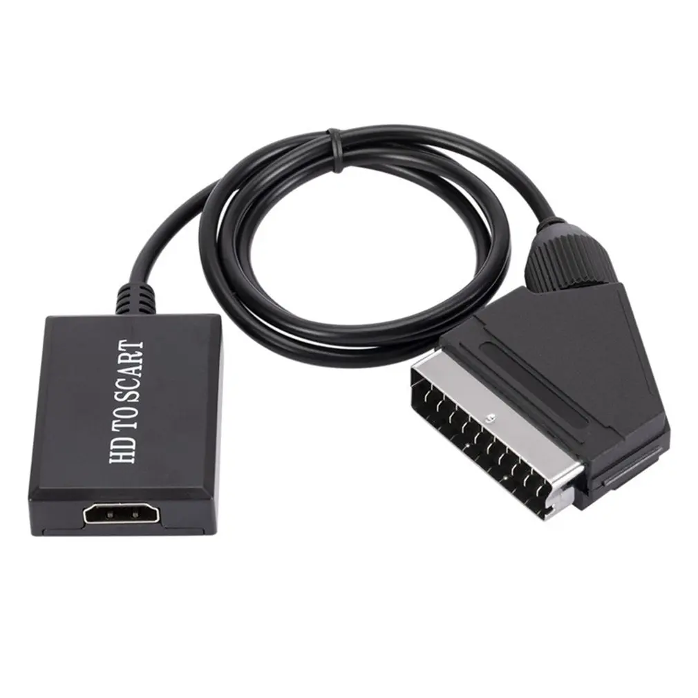 

Конвертер SCART в HDMI-совместимый с кабелем, переходник Wrugste Scart in HDMI-совместимый выход HD, адаптер преобразователя видео и аудио