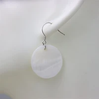 zfsilver 925 silver trend pendant white round shell hook earrings retro ethnic korean jewelry for women accessories carton party