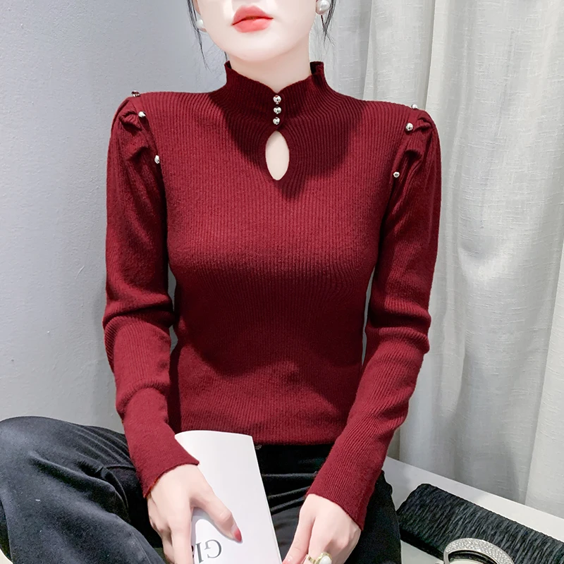 2025 новинка европейский одежда осень зима вязаный водолазка свитер модный