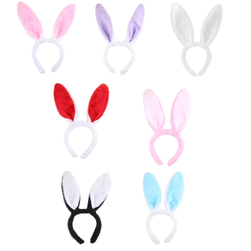

Furry Bunny Ears Headband Plush Cartoon Rabbit Ears Hairband Party Performance Easter Costume Holiday Hair Accessories