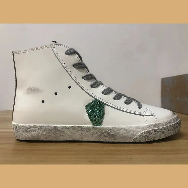 

Four Seasons New Parent-child Leather Sequin Stitching Retro Custom Small Dirty Shoes Fashion Sports Casual Shoes High Top ST462