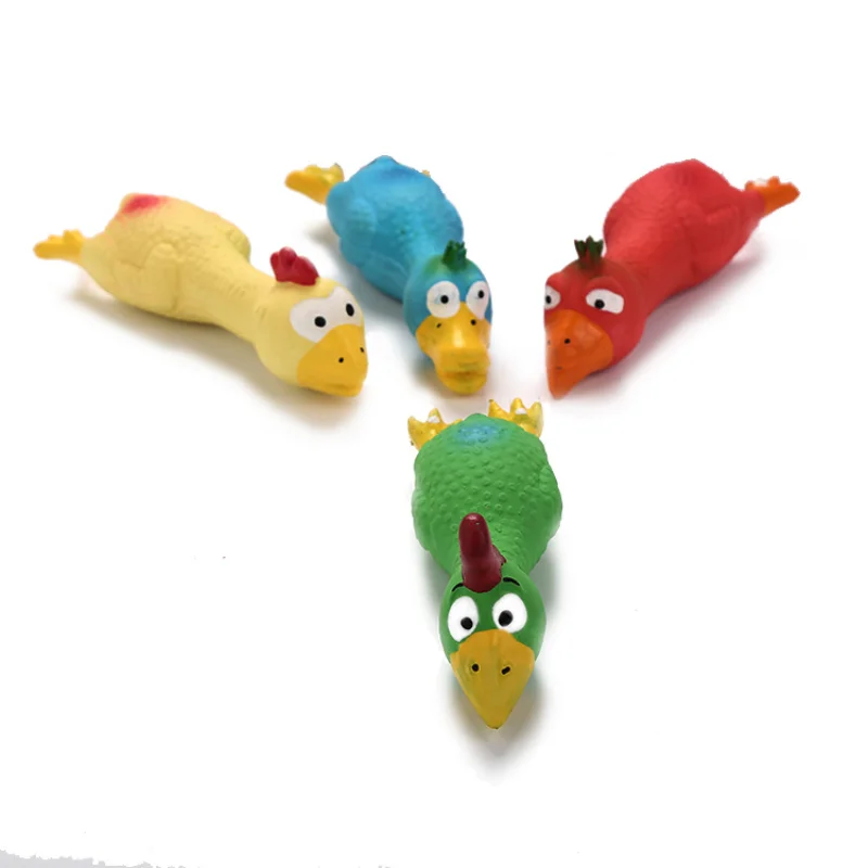 

Dog cat puppy chewing sound toy Cute latex chicken shape pet Squeaky toy simulation Screaming chicken creative dog accessories