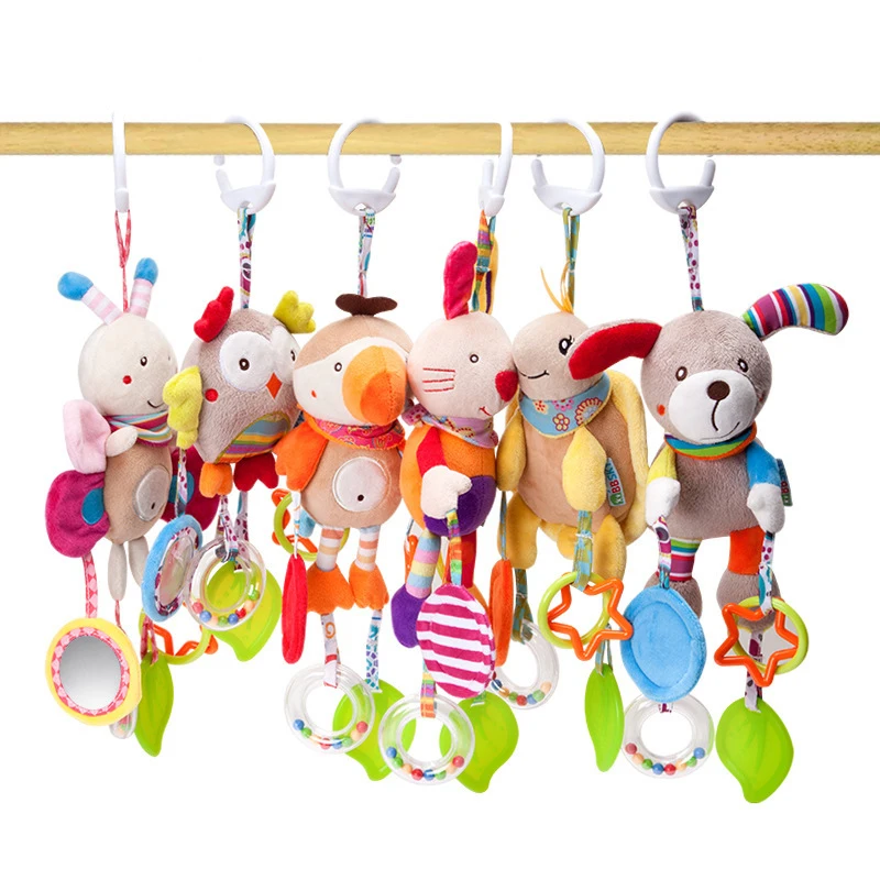 

Детская плюшевая коляска, Мультяшные животные, игрушки, детские мобили, подвесной колокольчик, Развивающие детские игрушки 0-24 месяцев