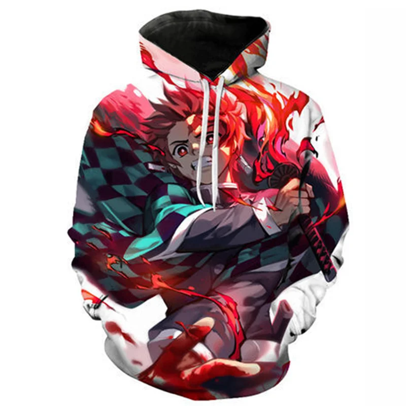 Japan Anime Demon Slayer Pullover Women Hoodie Cat Ears Cartoon Sweatshirt Teens Boys Girls Cosplay Costume Hoodies Sweatshirts