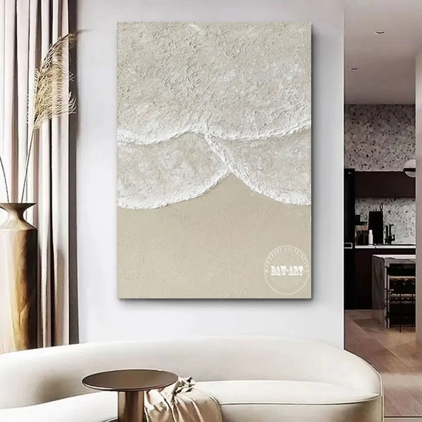 

Unframed Kitchen Art Wall Decor Easy Canvas Paintings Seaside Landscape Modern Thick Acrylic Texture Abstract Picture Showpieces