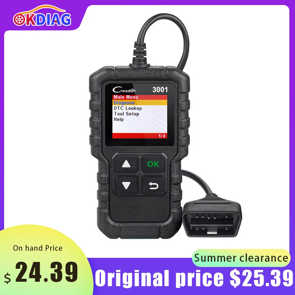 

LAUNCH X431 CR3001 Car Full OBD2 Diagnostic Tool Automotive Professional Code Reader Scanner Check Engine Free Update PK ELM327