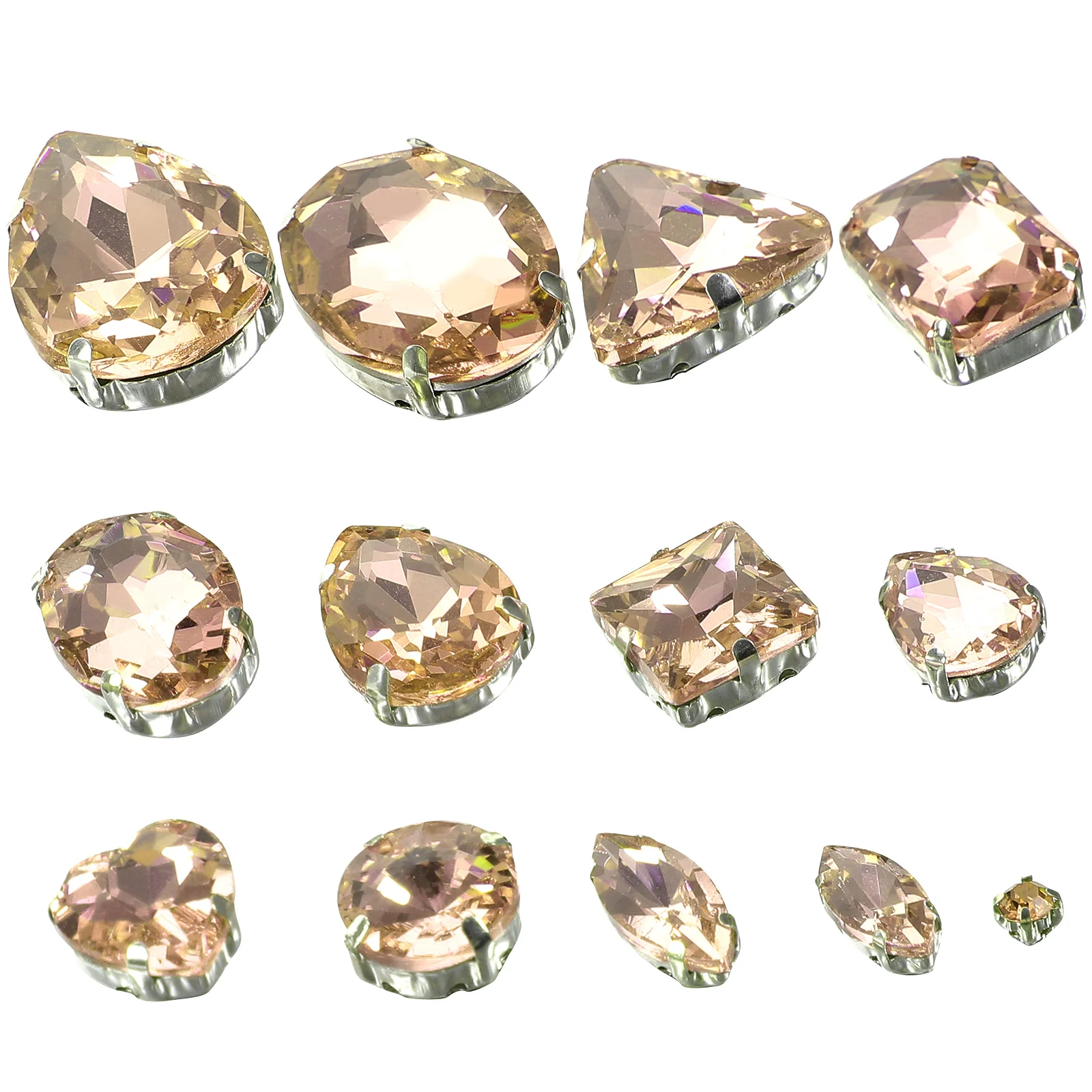 

Rhinestones Flatback Crystal Sew Sewing Jewels Claw Beads Teardrop Stones Faceted Drop Tear Craft Diy Buttons Diamond Set