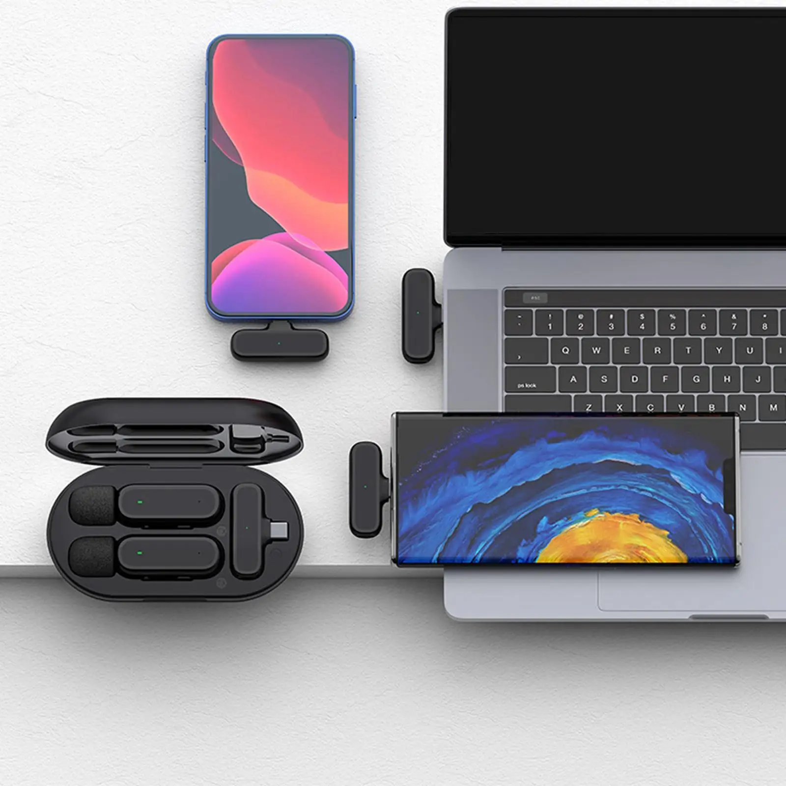 Беспроводной петличный микрофон DSP для видеоблогеров Tiktok Live Stream 1-микрофон