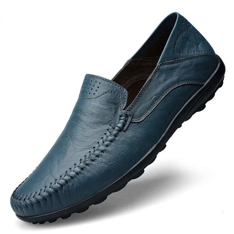 

Casual Genuine Leather Men Shoes Luxury Brand Formal Mens Loafers Moccasins Italian Breathable Slip On Male Boat Shoes