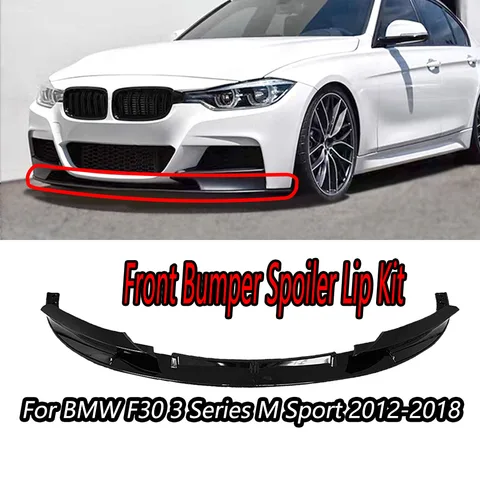 Передний бампер автомобиля, спойлер, диффузор для губ для BMW F30 3 серии M Sport 2012-2018, сплиттер, защита для губ, комплекты кузова, черный/углеродный вид