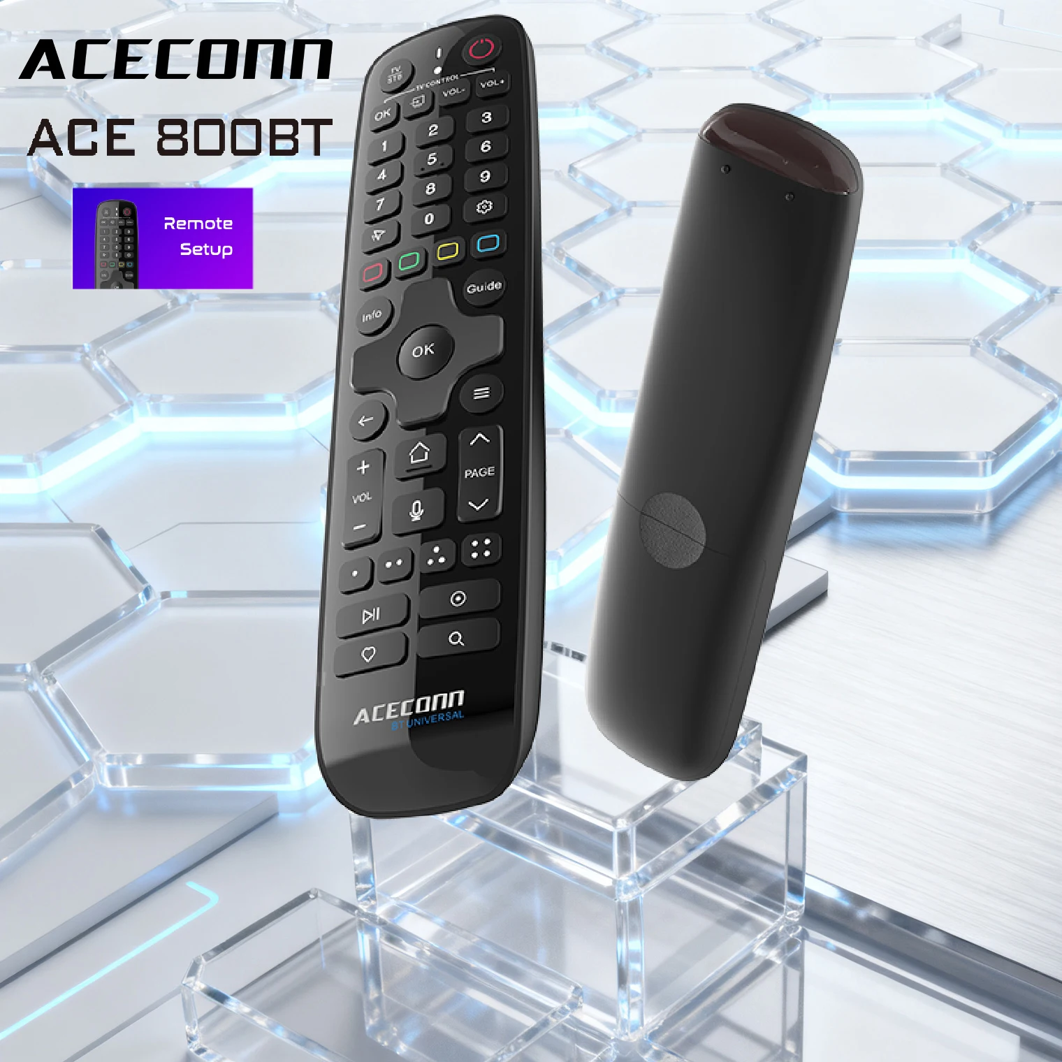 Фото Универсальный замененный пульт дистанционного управления ACE800BT (черный цвет) для ACECONN' IPTV TV Box Pi, TVPLUS Pro, Sword, Shield, Diamond, ACE11 №4