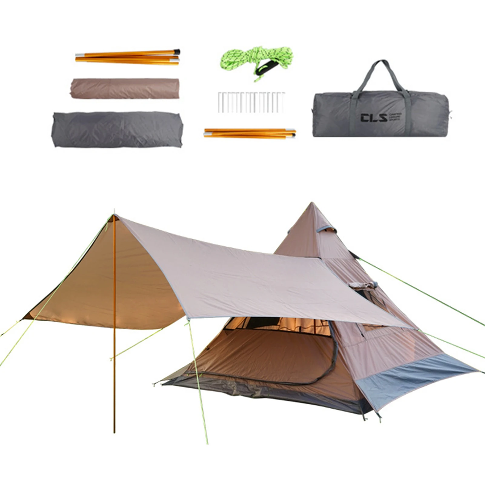 

Camping Tents 4 People Easy Setup Portable Outdoor Compact Large Tent For Family Waterproof Backpacking Hiking Stand Up Cabin