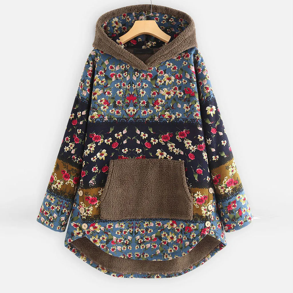 

Womens Sweatshirts Zip up Longer Womens Jackets Women Fleece Patchwork Floral Print Long Sleeve Pockets Things Mom Christmas