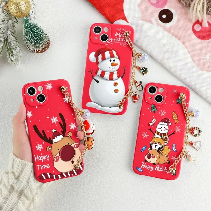 Рождественский чехол с браслетом NFC для Xiaomi совместим poco X3 F3 m3 Mi 12 11T 10t redmi note 8 8t 7 10