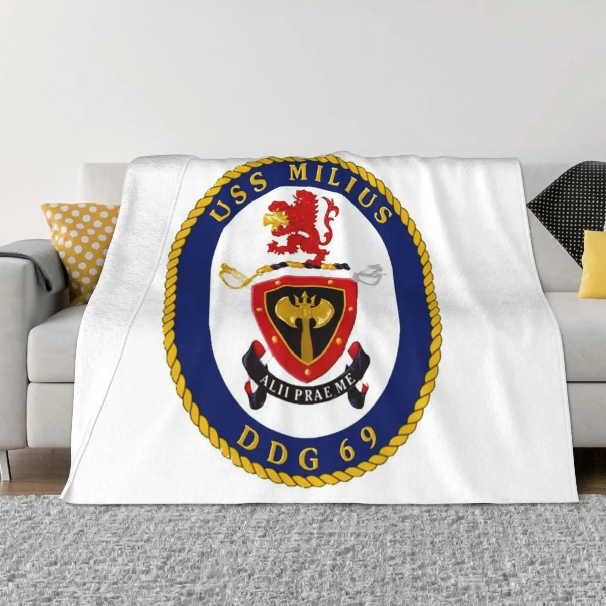 DDG-69 USS Milius Crest плед одеяло для кемпинга большие диваны одеяла