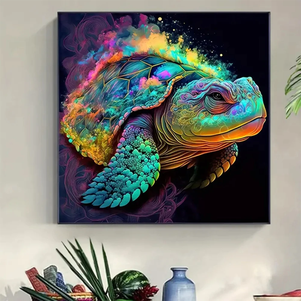 

5D Hot Sale Diamond Painting New Product Colored Turtle Aniamls Cross stitch Scenery Living Room and Bedroom Decorative Gift