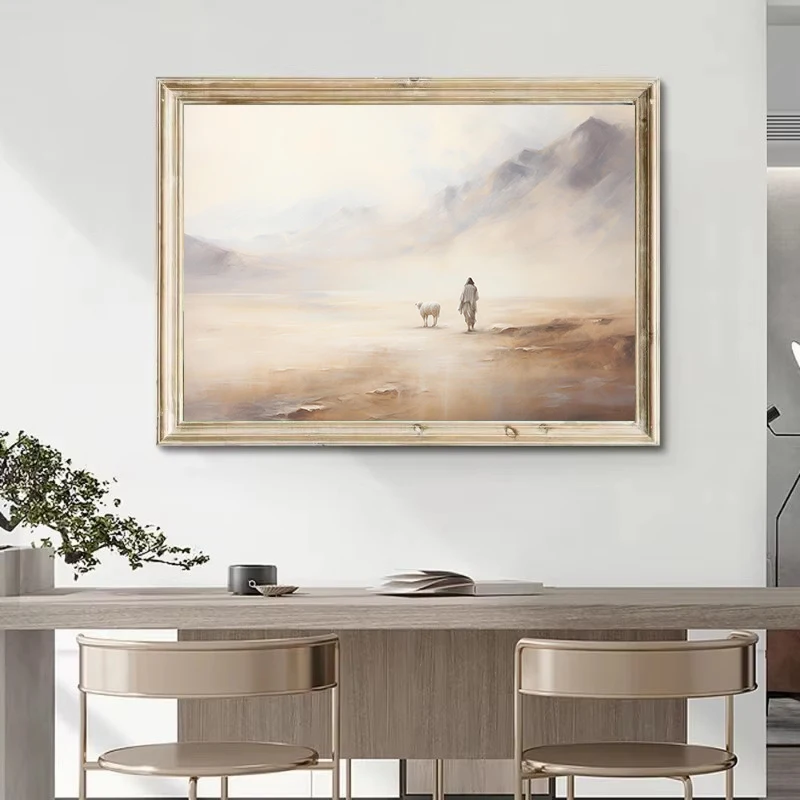 Иисус Христа оставляет 99 потерянных овец притч христианские религиозные постеры