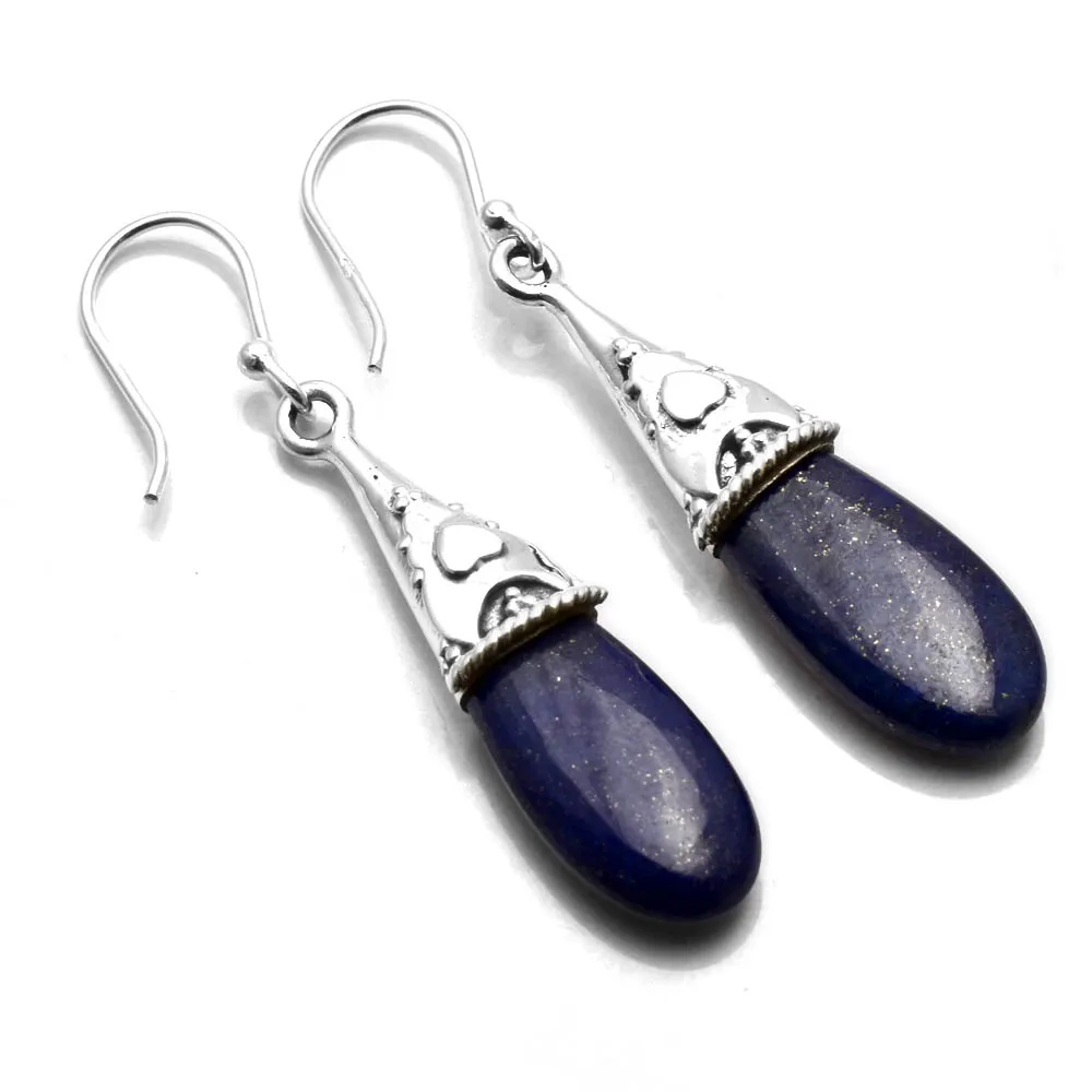 

Genuine Lapis Lazuri 925 Sterling Silver Earrings, 42 mm, AE2724
