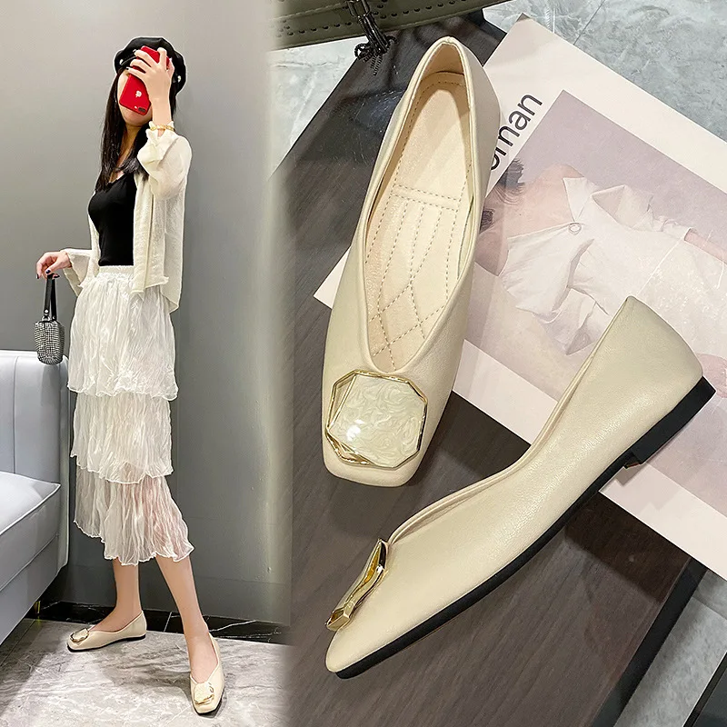 Hot Sale Plus Size 44 Quality Flats Women's Dress Officer Shoes