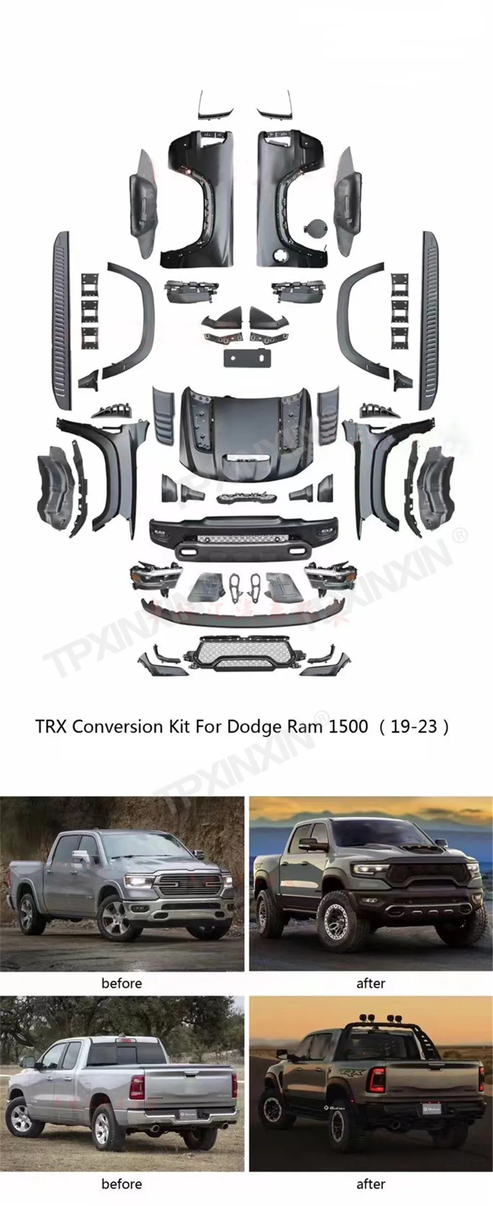 Комплекты кузова автомобиля для Dodge RAM 1500 обновленный комплект TRX Tyrannosaurus Rex