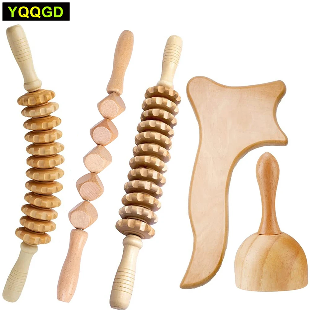 Массажные инструменты для лечения древесины, Лимфатический дренажный массажер, деревянная чашка, массажная роликовая палочка, контурная доска для антицеллюлита, формирования 