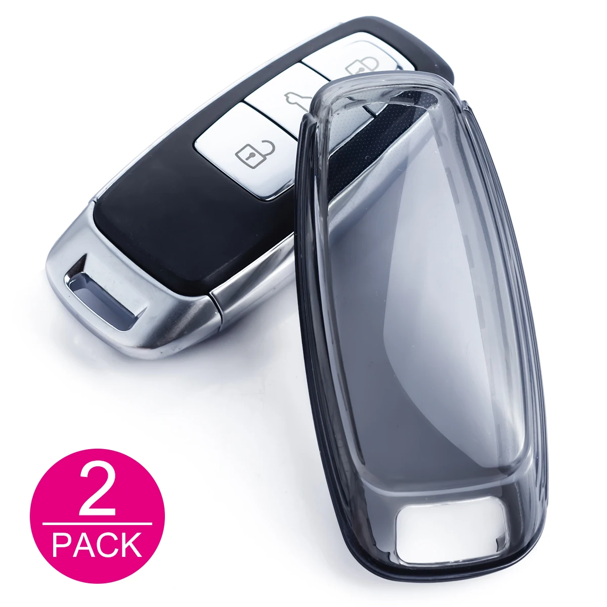 

Тонкий смарт-брелок для ключей от автомобиля, чехол-брелок для Audi A3 A6 A7 A8 Q4 e-tron Q7 Q8 S3 S6 S7 S8 черный прозрачный