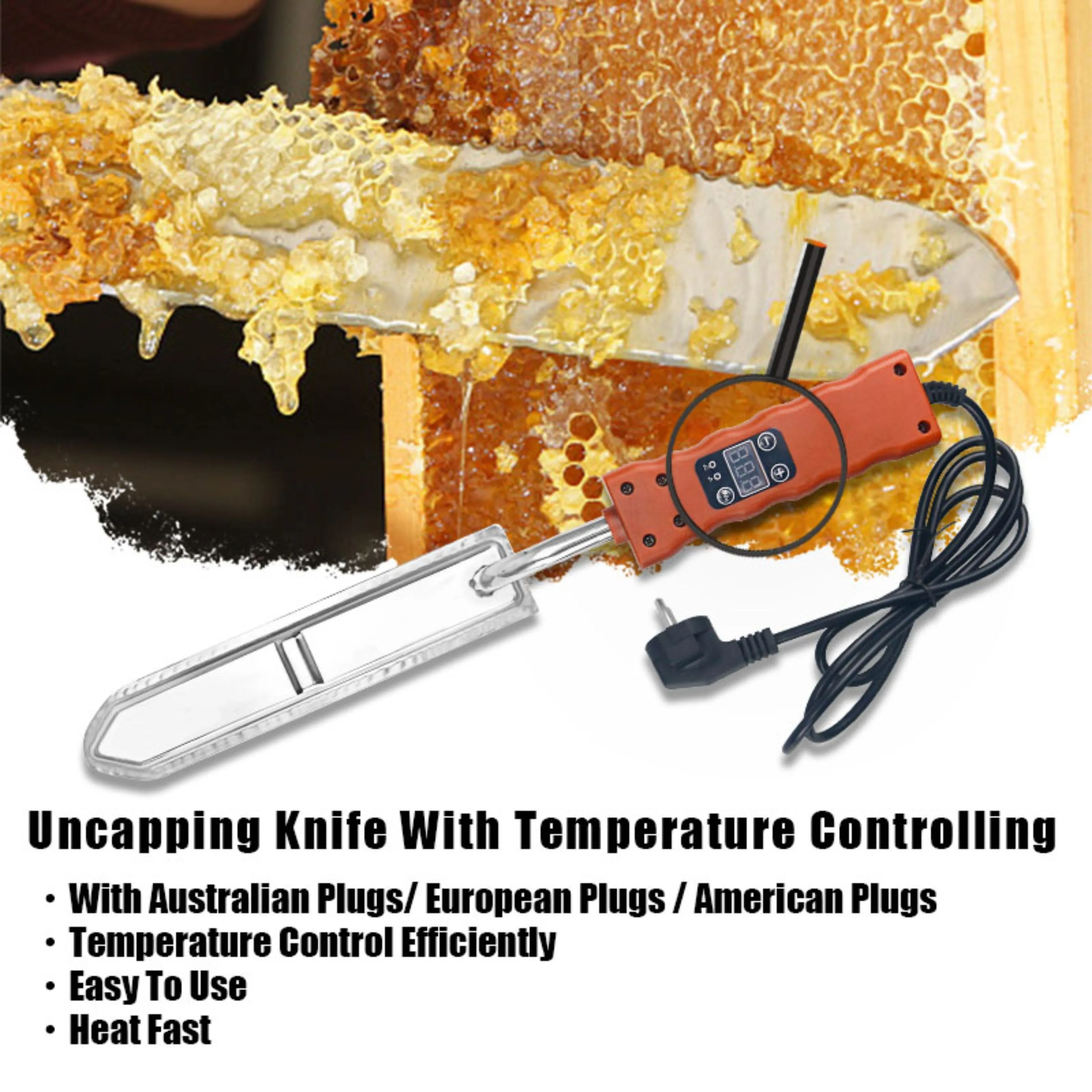 Beekeeping Electric Uncapping Honey Therm Regulator Temperature Control Knife Beekeeper Supplies Rapid Heating Honey Scarper