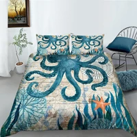 wholesale european pattern hot sale soft bedding set 3d digital octopus printing 23pcs duvet cover set esdeeuus size