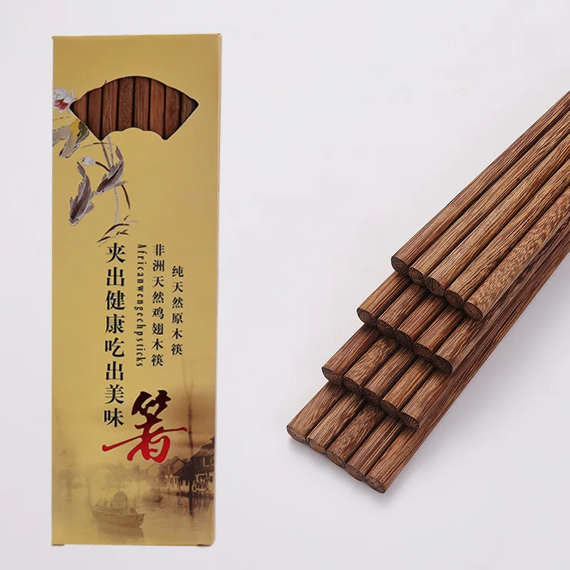 

10 Pair Reusable Set Handmade Chinese natural Japanese and Korean style wooden chopsticks Sushi eco-friendly wooden chopsticks