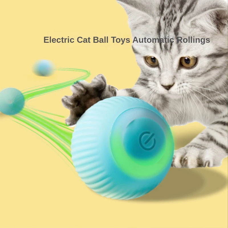 

Electric Cat Ball Toys Automatic Rolling Smart Cat Toy Interactive 360 Degree Rotating Smart Electric Ball USB Rechargeable
