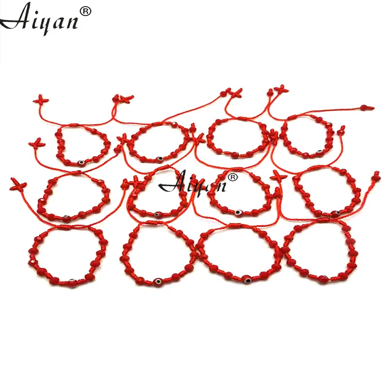 

12 Pieces 6MM Glass Eye And 6MM Crystal Baby Size Screw Joint Bracelet Exorcism Protection Available As Gifts Variety Of Color