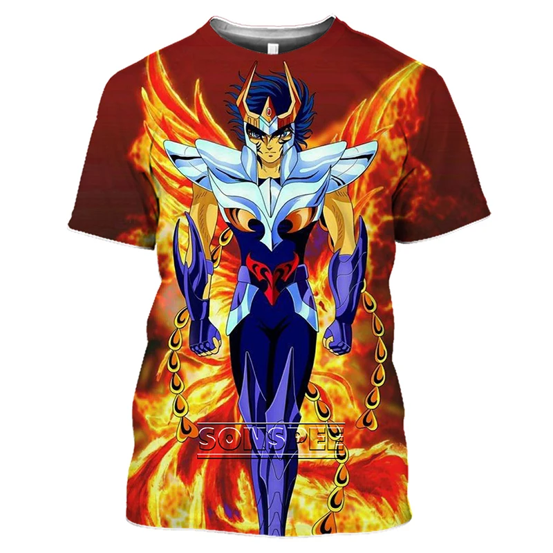 3d-футболка с принтом аниме saint seiya, свободная повседневная мужская футболка с принтом в стиле аниме