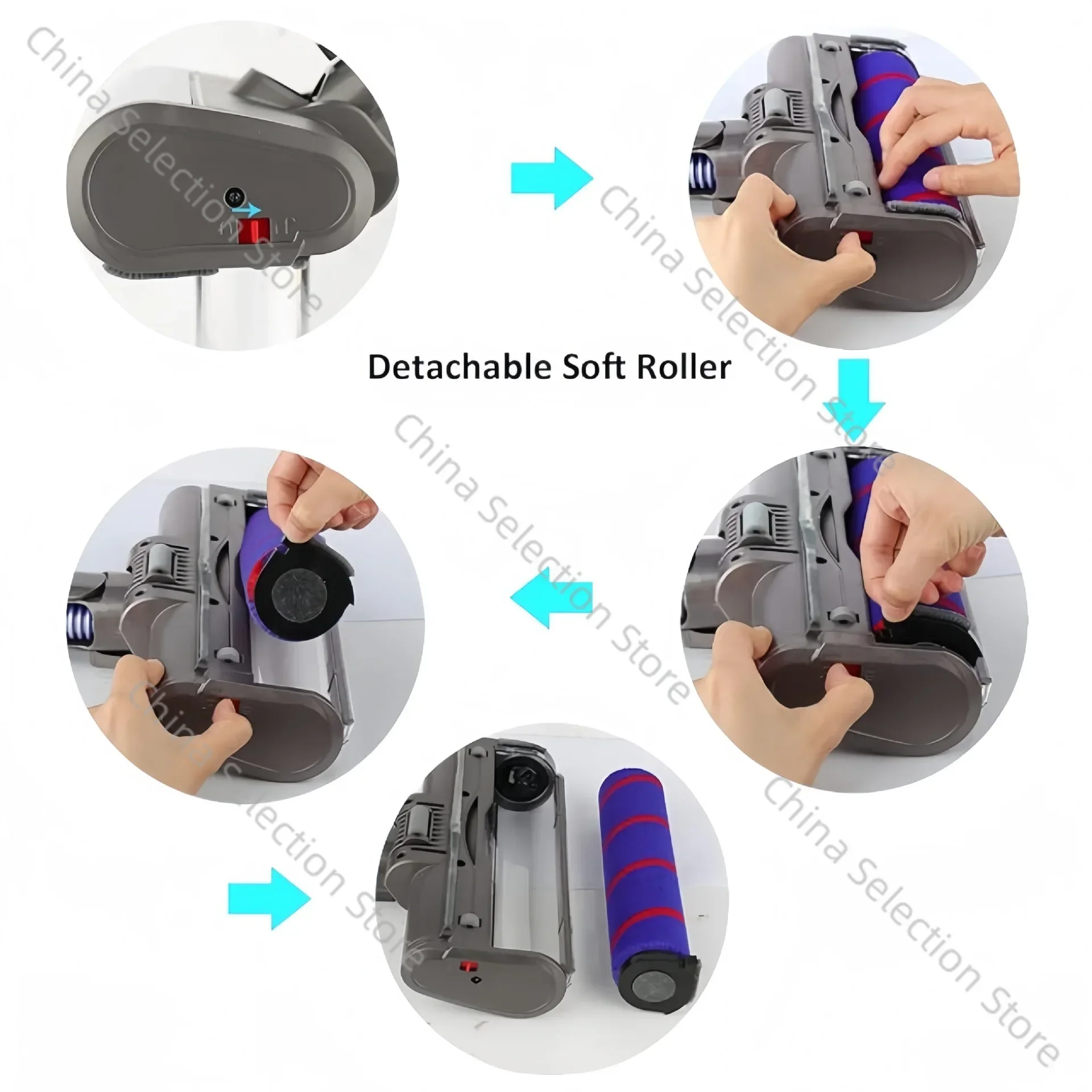 Совместим с аксессуарами для пылесоса Dyson роликовая всасывающая головка щетка