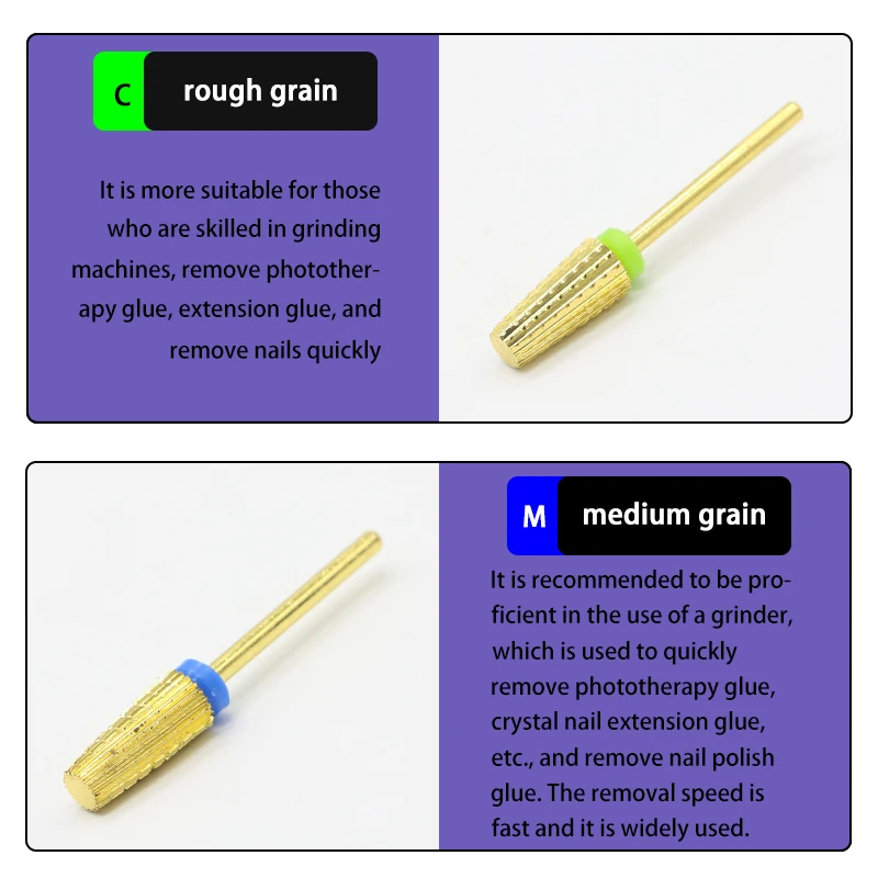 5 в 1 конические 3/32 карбидные фрезы для ногтей с режущими сверлами магнитного геля