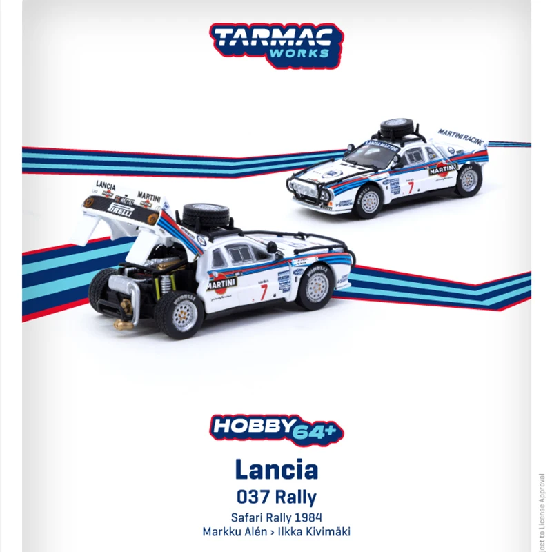 Tarmac Works TW 1:64 037 Rally Safari Lancia Hood Can Be Opened Alloy Diorama Car Model Collection Miniature Carros Toys